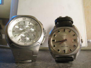 two watches awaiting for cleaning